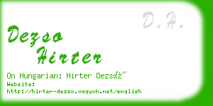 dezso hirter business card